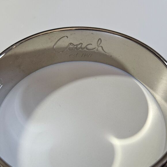 *Sale* Coach silver tone and burgundy bangle bracelet - Picture 11 of 16